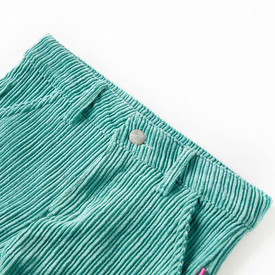 Dětské manšestrové kalhoty mátově zelené 92