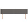 vidaXL Čelo postele typu u&scaron;&aacute;k &scaron;ed&aacute; 203 x 16 x 78/88 cm uměl&aacute; kůže