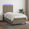 vidaXL Box spring postel s matrac&iacute; a LED taupe 80 x 200 cm textil