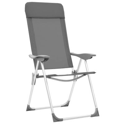 vidaXL Skládací kempingové židle 4 ks šedé hliníkové