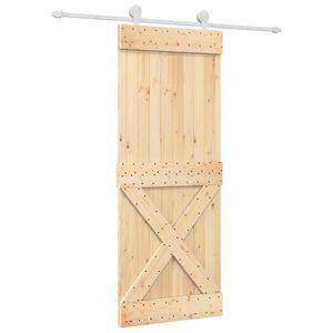 vidaXL Posuvn&eacute; dveře 80 x 210 cm Masivn&iacute; borov&eacute; dřevo (neupraven&eacute;)