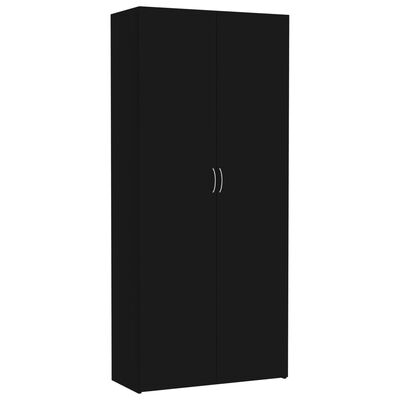 vidaXL Úložná skříň černá 80 x 35,5 x 180 cm dřevotříska