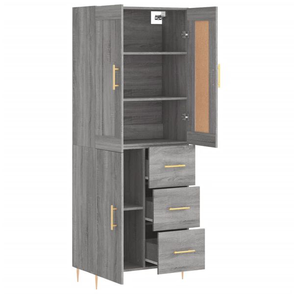 vidaXL Skř&iacute;ň highboard &scaron;ed&aacute; sonoma 69,5 x 34 x 180 cm kompozitn&iacute; dřevo