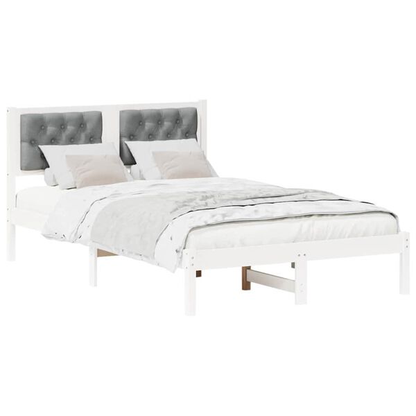 vidaXL R&aacute;m postele Světle &scaron;ed&aacute; 120 x 200 cm Masivn&iacute; borov&eacute; dřevo