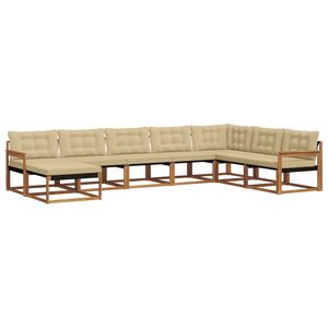 vidaXL Venkovn&iacute; pohovkov&aacute; souprava 8 pcs Přirozen&aacute; a B&eacute;žov&aacute;