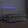 vidaXL Box spring postel s matrac&iacute; a LED kr&eacute;mov&aacute; 180x200cm uměl&aacute; kůže