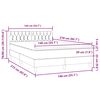 vidaXL Box spring postel s matrac&iacute; a LED tmavě modr&aacute; 140x210 cm samet