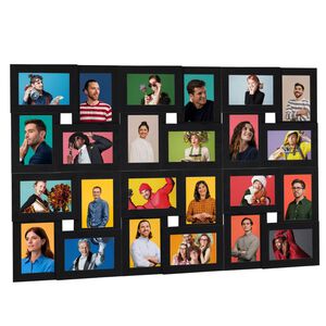 vidaXL Kol&aacute;žov&yacute; fotor&aacute;meček na 24 obr&aacute;zků (10 x 15 cm) čern&yacute; MDF