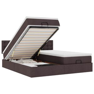 vidaXL Osmansk&yacute; r&aacute;m postele s matrac&iacute; tmavě hněd&aacute; 180x200cm textil