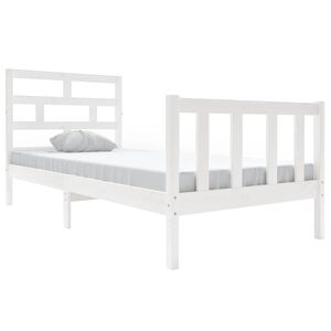vidaXL R&aacute;m postele b&iacute;l&yacute; masivn&iacute; borovice 90 x 190 cm jednolůžko