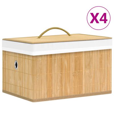 vidaXL Bambusové úložné boxy 4 ks