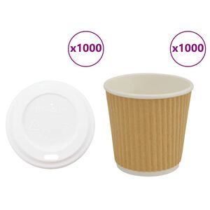 vidaXL Pap&iacute;rov&eacute; kel&iacute;mky na k&aacute;vu s v&iacute;čky 1000 pcs 4oz 100ml