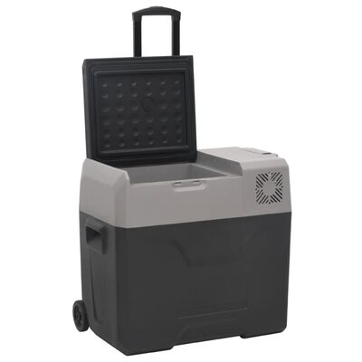 vidaXL Chladicí box s kolečky a adaptérem černý a šedý 40 l PP