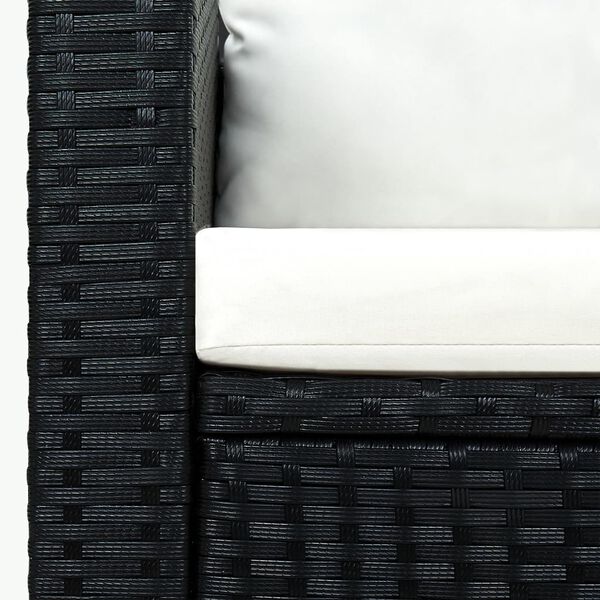 vidaXL 3d&iacute;ln&aacute; zahradn&iacute; sedac&iacute; souprava s podu&scaron;kami polyratan čern&aacute;