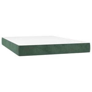 vidaXL Ta&scaron;tičkov&aacute; matrace středn&iacute; tvrdost tmavě zelen&yacute; 140 x 200 x 20 cm samet
