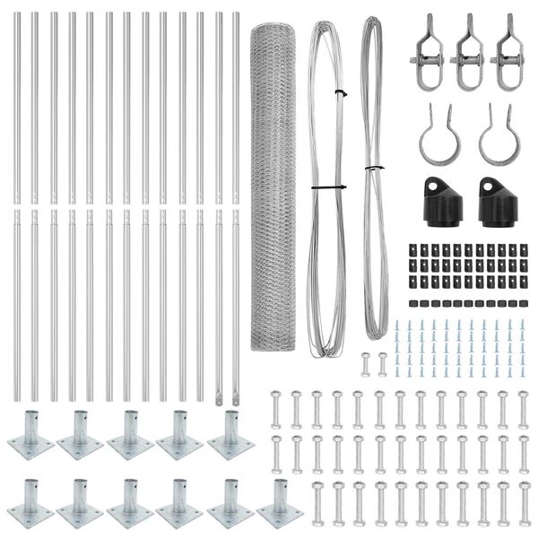 vidaXL Plotov&yacute; sloupek. Stř&iacute;brn&aacute; 25 x 1 m (25 mm s&iacute;ť) Ocel