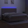 vidaXL Box spring postel s matrac&iacute; a LED taupe 200x200 cm textil