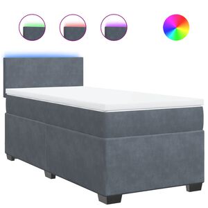 vidaXL Box spring postel s matrac&iacute; tmavě &scaron;ed&aacute; 80 x 200 cm samet