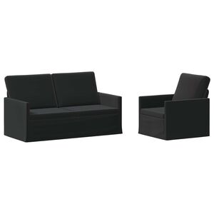 vidaXL Set pohovek 2 pcs Čern&aacute; Samet