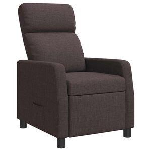 vidaXL Křeslo s funkc&iacute; ležen&iacute; Tmavě hněd&aacute; Textil