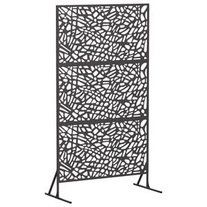 vidaXL Obrazovka pro soukrom&iacute; 100 x 50 x 180 cm Ocel Čern&aacute;