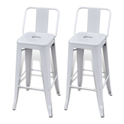 vidaXL Barové stoličky 2 ks bílé ocel