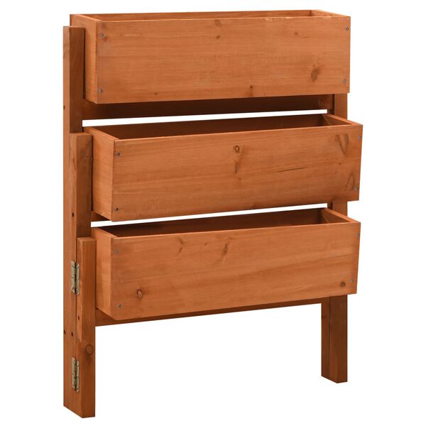 vidaXL Zahradní truhlík skládací oranžový 60x14x75 cm masivní jedle