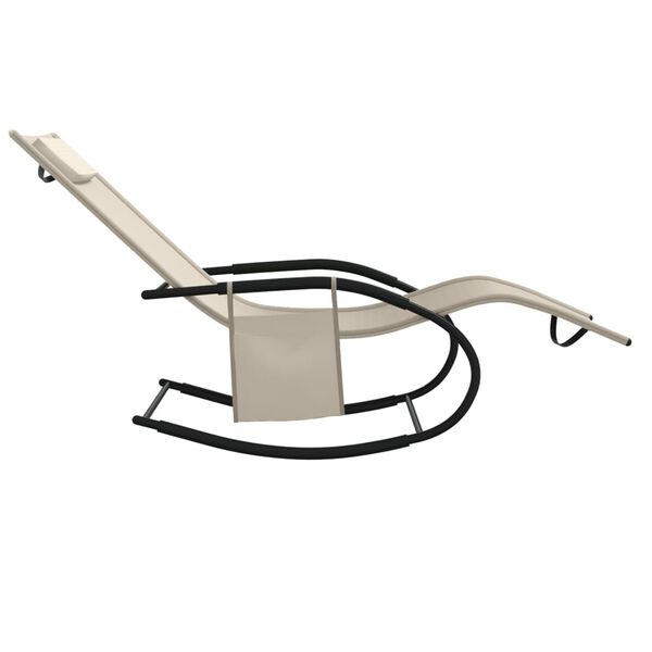 vidaXL Houpac&iacute; leh&aacute;tko kr&eacute;mov&eacute; ocel a textilen