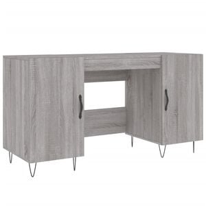 vidaXL Psac&iacute; stůl &scaron;ed&yacute; sonoma 140 x 50 x 75 cm kompozitn&iacute; dřevo
