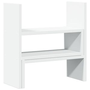 vidaXL Stoln&iacute; organiz&eacute;r nastaviteln&yacute; b&iacute;l&yacute; 40 x 17 x 41 cm kompozit