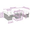 vidaXL Sada zahradních pohovek s polštářem 11 pcs Černá Poly ratan