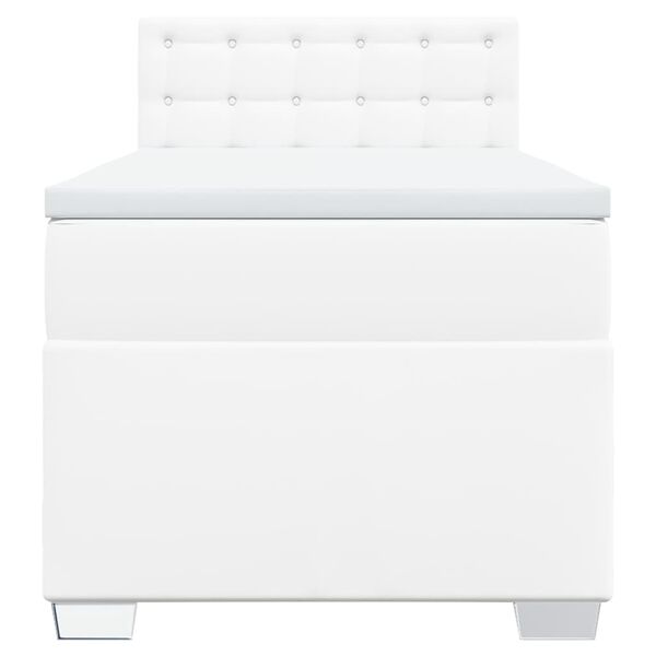 vidaXL Box spring postel s matrací bílá 80 x 200 cm umělá kůže