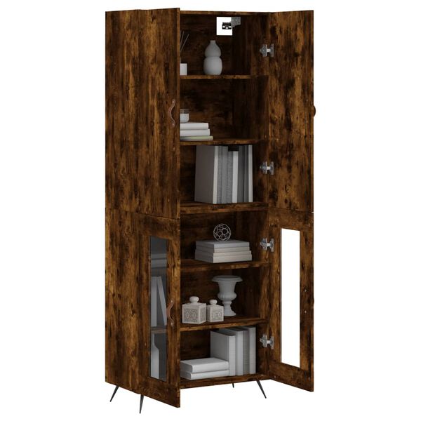 vidaXL Skř&iacute;ň highboard kouřov&yacute; dub 69,5 x 34 x 180 cm kompozitn&iacute; dřevo
