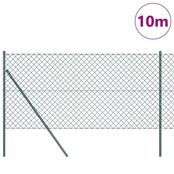 vidaXL Plotov&yacute; sloupek. Zelen&aacute; 10 x 1,4 m (s&iacute;ť 60 x 60 mm) Ocel a PVC
