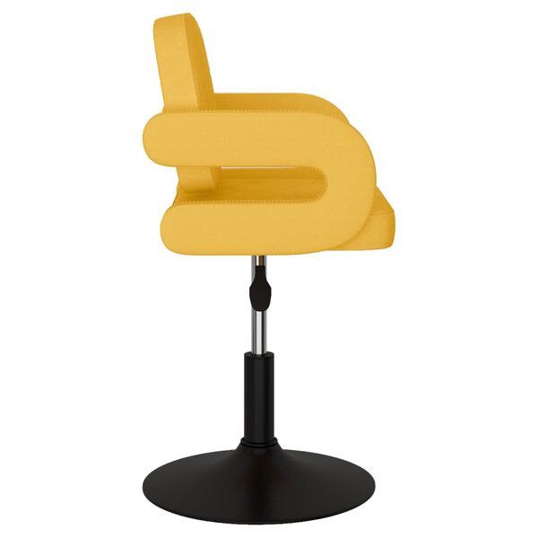 vidaXL Otočn&aacute; j&iacute;deln&iacute; židle hořčicově žlut&aacute; textil