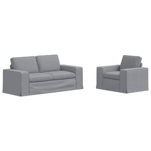 vidaXL Set pohovek 2 ks Světle &scaron;ed&aacute; textil