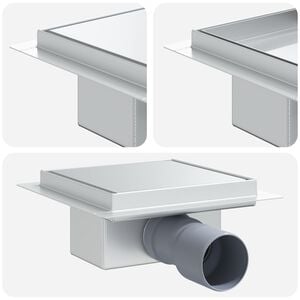vidaXL 2 v 1 sprchov&yacute; odtok Stř&iacute;brn&aacute; 15 x 15 cm Nerezov&aacute; ocel 304