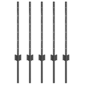 vidaXL Plotov&yacute; sloupek. 5 pcs &Scaron;ed&aacute; 60 cm Ocel