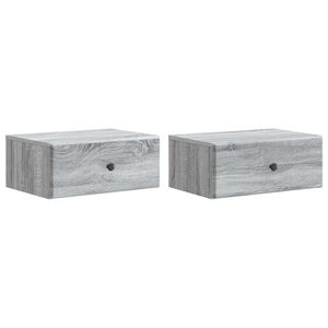 vidaXL N&aacute;stěnn&yacute; nočn&iacute; stolek 2 pcs &Scaron;ed&aacute; sonoma 49 x 34,5 x 20 cm