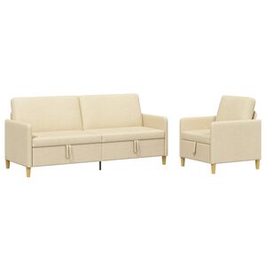 vidaXL Sedačka se storage 2 ks Kr&eacute;mov&aacute; Polyester