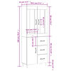 vidaXL Skř&iacute;ň highboard kouřov&yacute; dub 69,5 x 34 x 180 cm kompozitn&iacute; dřevo