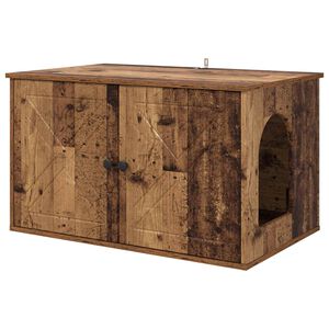 vidaXL Kočič&iacute; dům Star&eacute; dřevo 85 x 55 x 50,5 cm Kompozitn&iacute; dřevo