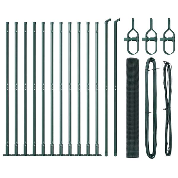 vidaXL Plotov&yacute; sloupek. Zelen&aacute; 25 x 0,8 m (25 x 25 mm s&iacute;ť) Ocel a PVC