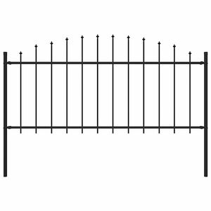 vidaXL Zahradn&iacute; plot Woerden s kop&iacute;m nahoře ocelov&yacute; 170 x 75 cm čern&yacute;