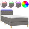 vidaXL Box spring postel s matrac&iacute; a LED tmavě &scaron;ed&aacute; 80 x 200 cm textil