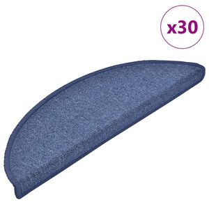vidaXL Schodov&eacute; rohože 30 ks 56 x 17 x 3 cm modr&eacute;, půlkulat&eacute;