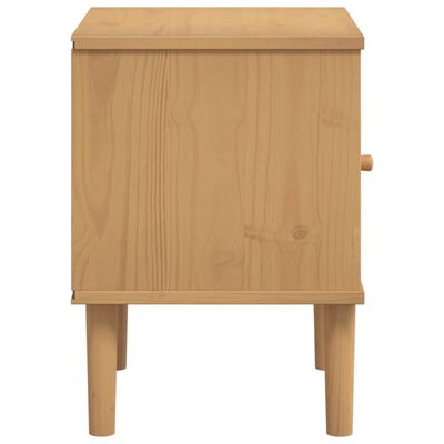 vidaXL Noční stolek SENJA ratanový vzhled hnědý 40x35x48 cm borovice