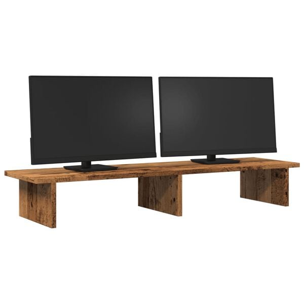vidaXL Stojan na monitor old wood 100 x 27 x 15 cm kompozitn&iacute; dřevo
