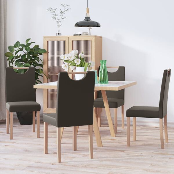 vidaXL J&iacute;deln&iacute; židle 4 ks &scaron;ed&eacute; uměl&aacute; kůže