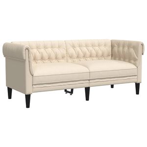 vidaXL Chesterfield pohovka 2m&iacute;stn&aacute; len